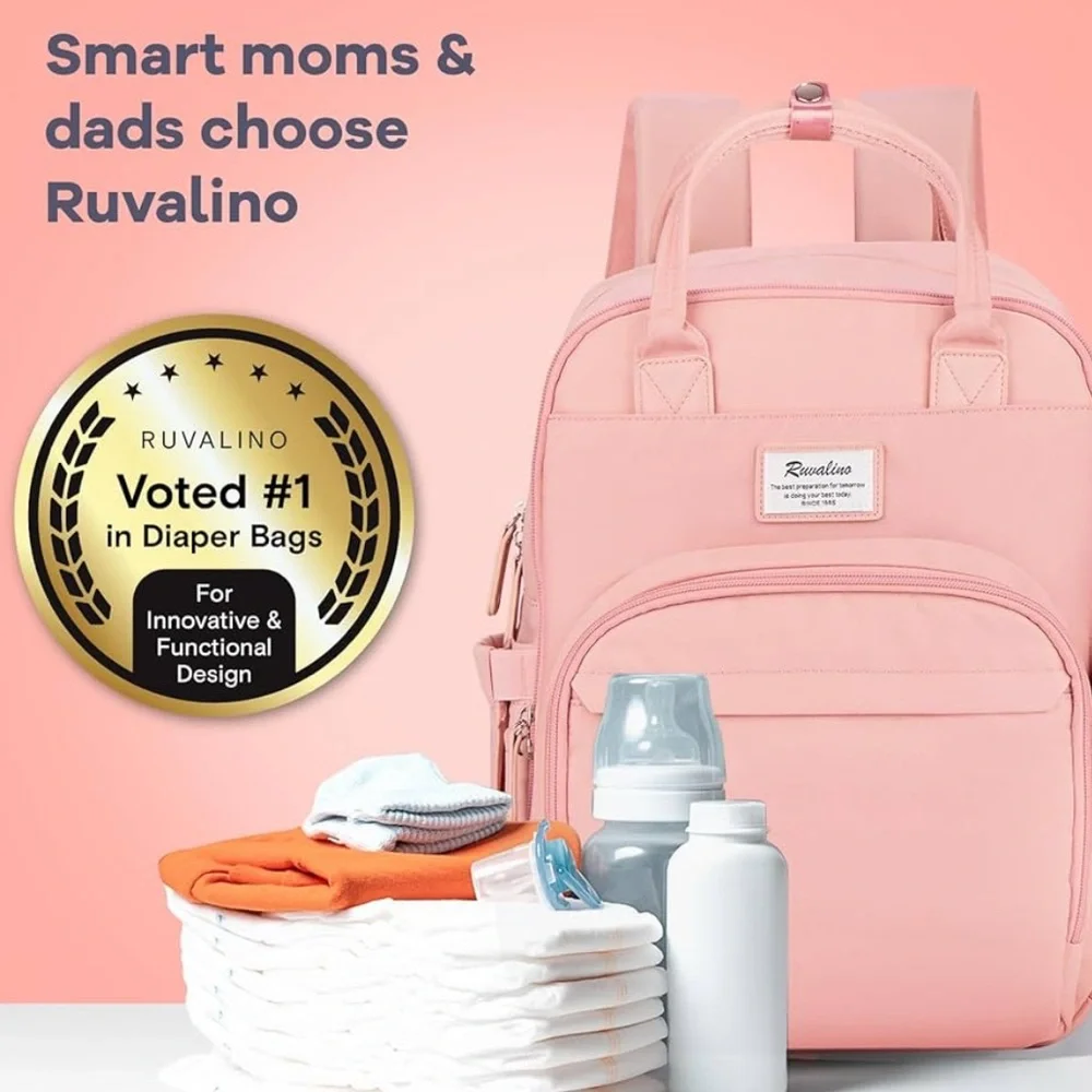 NEW Pink Diaper Backpack with Multiple Pockets